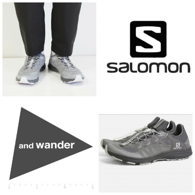 1回着用/2020春夏/別注/コラボandwander✕salomonスニーカー