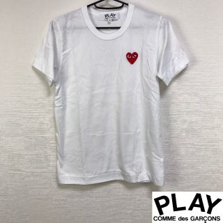 コムデギャルソン(COMME des GARCONS)の美品 プレイコムデギャルソン 半袖Tシャツ レディース ホワイト サイズS(Tシャツ(半袖/袖なし))