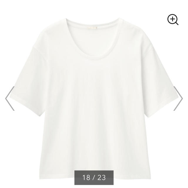 GU(ジーユー)のGU UネックT(5分袖) Tシャツ　ヨガウェア レディースのトップス(Tシャツ(半袖/袖なし))の商品写真