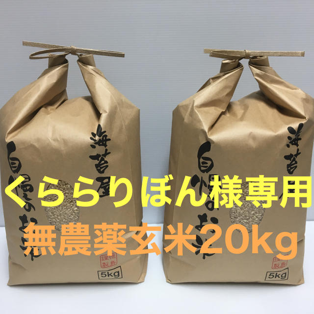 くららりぼん様専用 無農薬 コシヒカリ 玄米20kg(5kg×4)令和元年産 食品/飲料/酒の食品(米/穀物)の商品写真