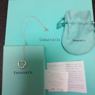 ティファニー(Tiffany & Co.)のミミ様専用ティファニー　正規品オープンハート　ネックレス　ピンクサファイア　美品(ネックレス)