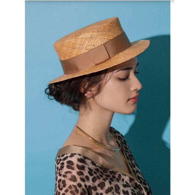 Ameri VINTAGE(アメリヴィンテージ)のameri RIBBON BOATER /ストローハット カンカン帽 麦わら帽子 レディースの帽子(麦わら帽子/ストローハット)の商品写真