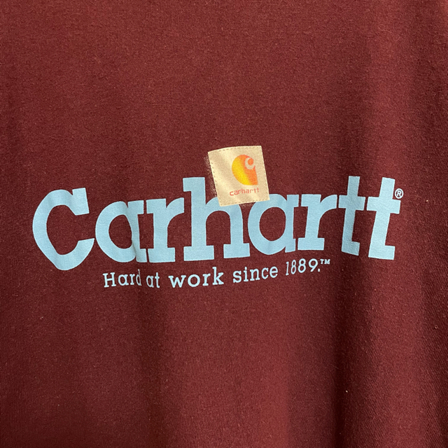 carhartt(カーハート)のCarhartt カーハート ☆Tシャツ 半袖 L バックロゴ  ボルドー メンズのトップス(Tシャツ/カットソー(半袖/袖なし))の商品写真