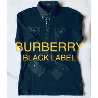 バーバリーブラックレーベル(BURBERRY BLACK LABEL)の【美品】バーバリー ブラックレーベル 襟付き長袖(Tシャツ/カットソー(七分/長袖))