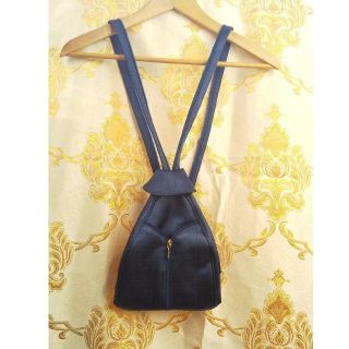 ニナリッチ(NINA RICCI)のvintage old NINARICCI 2wayミニリュック サテンネイビー(リュック/バックパック)