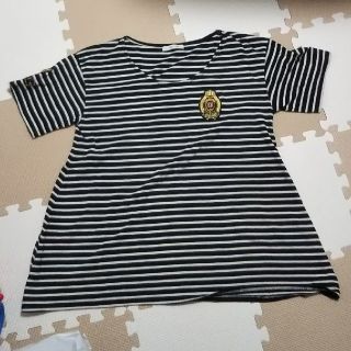 ローリーズファーム(LOWRYS FARM)のボーダー柄  Tシャツ  M(Tシャツ(半袖/袖なし))