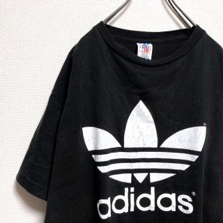 アディダス(adidas)の激レア 90s アメリカ製 アディダス ビッグロゴ 両面プリント Tシャツ(Tシャツ/カットソー(半袖/袖なし))