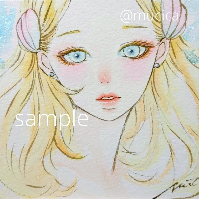 専用 手描きイラスト《 sunshine 》水彩画 人魚 マーメイド オリジナル