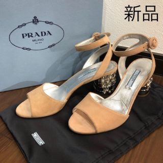 プラダ(PRADA)の値下げ　新品　プラダ　PRADA サンダル　クリスタル　ビジュー 24cm(サンダル)