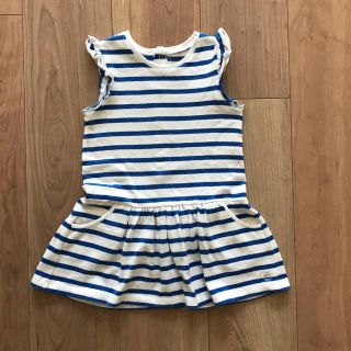 プチバトー(PETIT BATEAU)のお値下げ　プチバトー マリニエール ボーダー ワンピース 18m 美品(ワンピース)