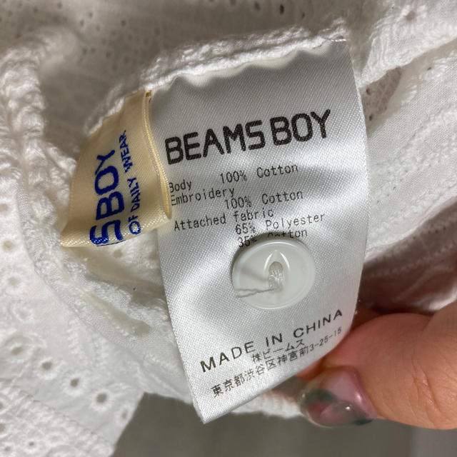 BEAMS BOY(ビームスボーイ)のBEAMS BOY コットンレースブラウス　丸襟　ビームスボーイ レディースのトップス(シャツ/ブラウス(半袖/袖なし))の商品写真