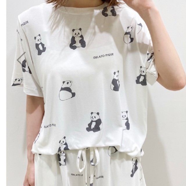 春にぴったり!ジェラートピケ☆パンダモチーフ Tシャツ\u0026
