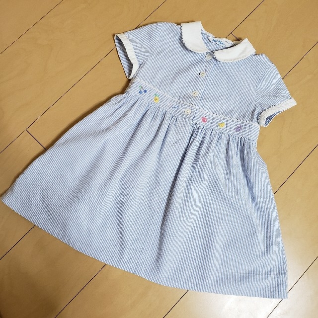 familiar(ファミリア)の訳あり familiar 100 半袖 ワンピース キッズ/ベビー/マタニティのキッズ服女の子用(90cm~)(ワンピース)の商品写真