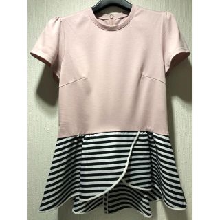 バーニーズニューヨーク(BARNEYS NEW YORK)のタグ付き　試着のみ　ボーダーズアットバルコニー　半袖Ｘ－ＰＥＰＬＵＭ　36(シャツ/ブラウス(半袖/袖なし))