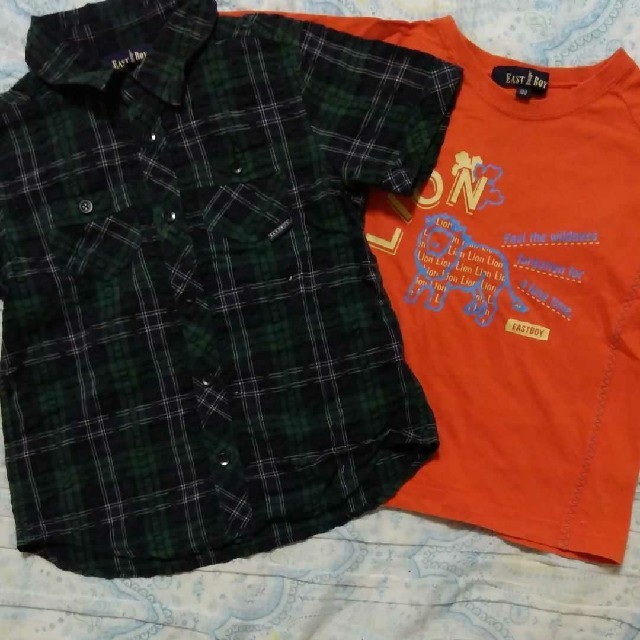 EASTBOY(イーストボーイ)のEAST BOY イーストボーイ　ボタンシャツ(110)&Tシャツ(100) キッズ/ベビー/マタニティのキッズ服男の子用(90cm~)(Tシャツ/カットソー)の商品写真
