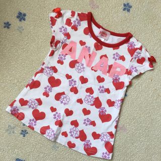 アナップキッズ(ANAP Kids)のネコ×ハートTシャツ  80(Ｔシャツ)