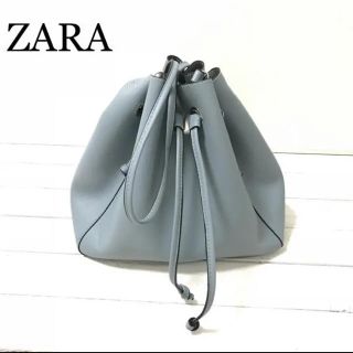 ザラ(ZARA)のZARA バケツ型バッグ　くすみブルー(ショルダーバッグ)