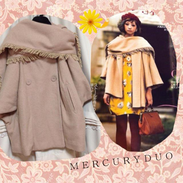 MERCURYDUO(マーキュリーデュオ)のMERCURYDUO♡ウールケープコート レディースのジャケット/アウター(ポンチョ)の商品写真