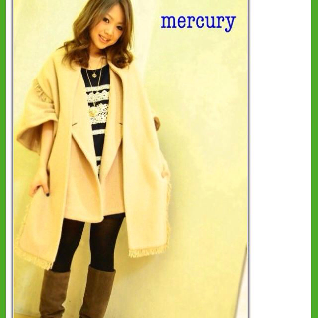 MERCURYDUO(マーキュリーデュオ)のMERCURYDUO♡ウールケープコート レディースのジャケット/アウター(ポンチョ)の商品写真