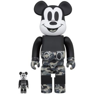 メディコムトイ(MEDICOM TOY)のBE@RBRICK BAPE MICKEY MOUSE 100％ & 400％(キャラクターグッズ)