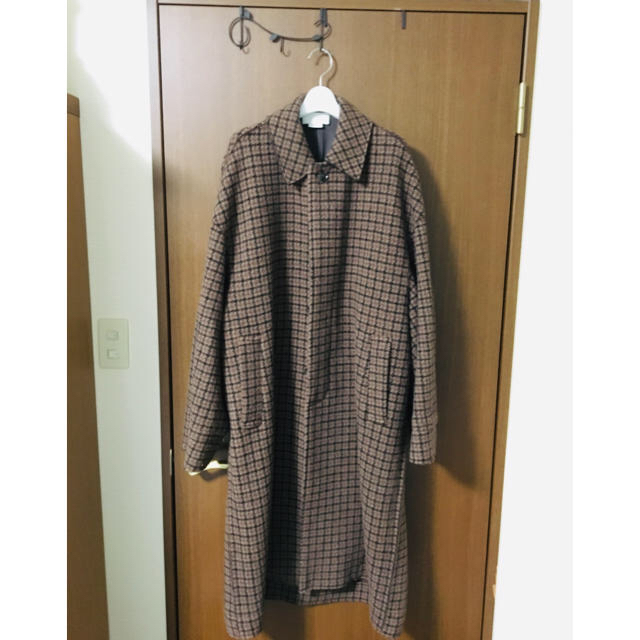 SUNSEA(サンシー)のYOKE 19AW  KNIT BAL COLLAR COAT BROWN  メンズのジャケット/アウター(ステンカラーコート)の商品写真