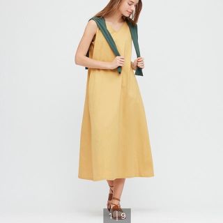 ユニクロ(UNIQLO)の新品/未使用★ユニクロ★Aラインロングワンピース(ノースリーブ)(ロングワンピース/マキシワンピース)