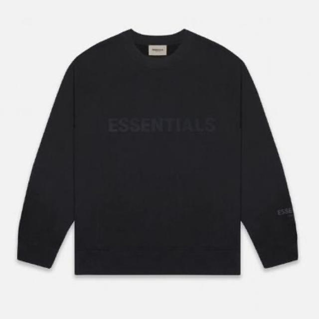 essentials ブラック クルーネック プルオーバー スウェットシャツタグ