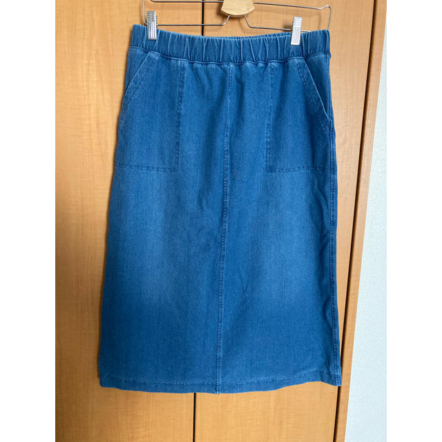 UNIQLO(ユニクロ)のユニクロ　ジャージスカート　青 レディースのスカート(ひざ丈スカート)の商品写真