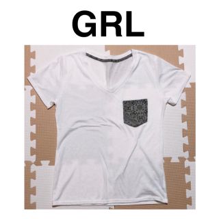 グレイル(GRL)のれーなちん様専用【GRL】Vネック 半袖Tシャツ 胸ポケットペイズリー柄(Tシャツ(半袖/袖なし))