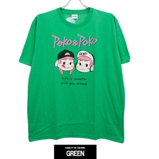 サンリオ(サンリオ)の新品♡ペコちゃんポコちゃん半袖Tシャツ(グリーン･LL)(Tシャツ/カットソー(半袖/袖なし))