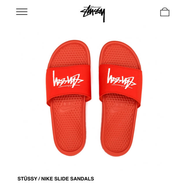 サンダルstussy nike ベナッシ　benassi 26cm 赤　red ナイキ