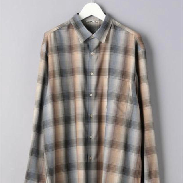 COMOLI(コモリ)のauralee super light wool check shirts メンズのトップス(シャツ)の商品写真
