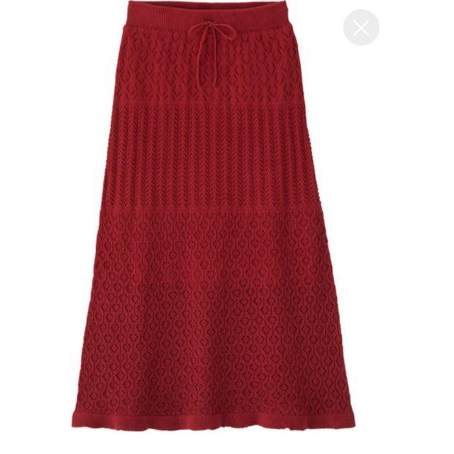 GU(ジーユー)の新品未使用タグ付き　GU透かし編みニットスカート レディースのスカート(ロングスカート)の商品写真