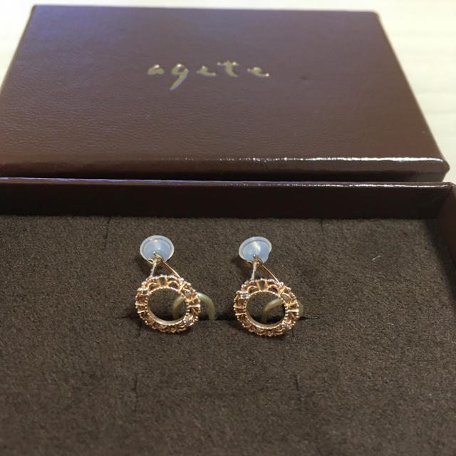 agete ダイヤモンド フープピアス - ピアス