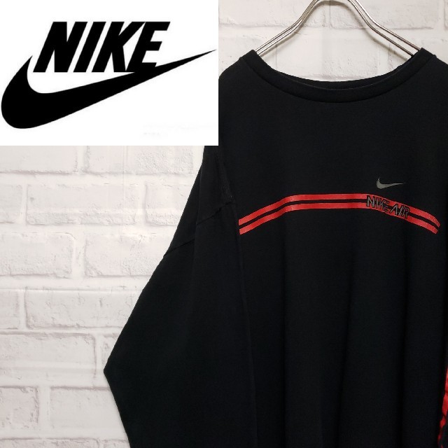 NIKE(ナイキ)の《良デザイン》90s ナイキ ロンT 長袖Tシャツ ブラック XXL メンズのトップス(Tシャツ/カットソー(七分/長袖))の商品写真