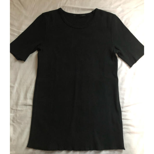 DEUXIEME CLASSE(ドゥーズィエムクラス)のAP studio ブラック リブ Ｔシャツ　トップス レディースのトップス(Tシャツ(半袖/袖なし))の商品写真