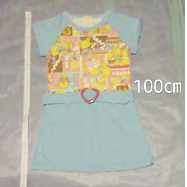 ウサハナ ワンピース 100 キッズ/ベビー/マタニティのキッズ服女の子用(90cm~)(ワンピース)の商品写真