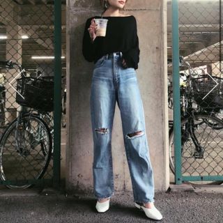 HW CRASH LOOSE STRAIGHT マウジー（MOUSSY）デニム