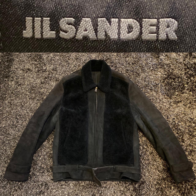 美品□JIL SANDER/ジルサンダー 無地 テーラードタイプ カウハイド シングルレザージャケット /ブレザー ブラウン 50 イタリア製 正規品