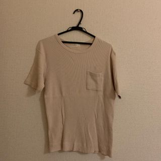 ワッフル生地Tシャツ　ベージュ(Tシャツ/カットソー(半袖/袖なし))