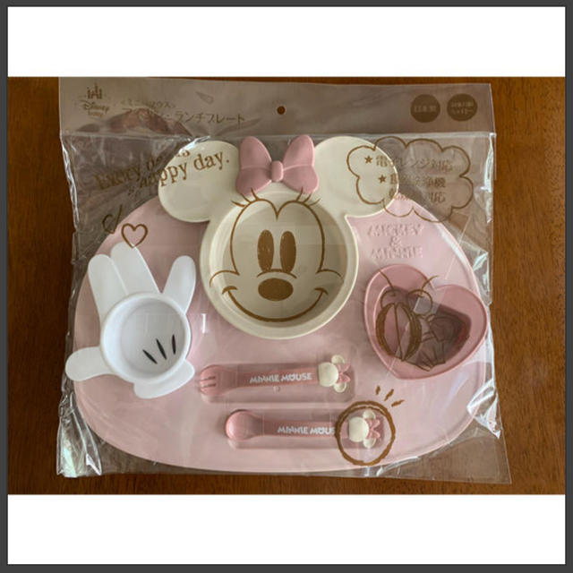 Disney(ディズニー)のミニーマウスアイコンランチプレート キッズ/ベビー/マタニティの授乳/お食事用品(離乳食器セット)の商品写真