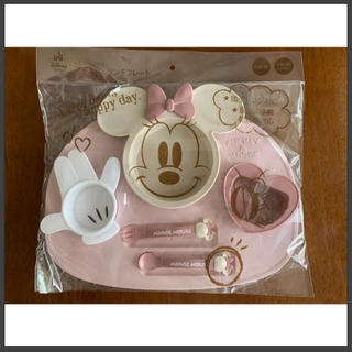 ディズニー(Disney)のミニーマウスアイコンランチプレート(離乳食器セット)