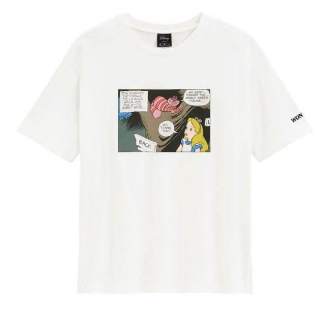 GU(ジーユー)のアリスＴシャツ GU 白 Sサイズ レディースのトップス(Tシャツ(半袖/袖なし))の商品写真