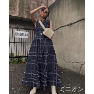 アメリヴィンテージ(Ameri VINTAGE)のAmerivintage NEEDLE CHECK DRESS(ロングワンピース/マキシワンピース)