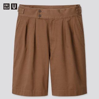 ユニクロ(UNIQLO)のユニクロU　グルカショートパンツ　S　茶　ブラウン(ショートパンツ)