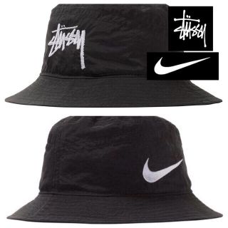 ナイキ(NIKE)の最安値 即発送 NIKE stussy バケットハット 黒 L/XL ナイキ (ハット)