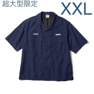 ソフ(SOPH)のGU × SOPH オープンカラーシャツ  超大型限定　ネイビー　XXL(シャツ)