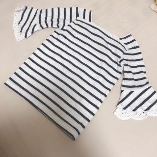 グローバルワーク(GLOBAL WORK)の【専用】ボーダー七部丈トップス　S size グローバルワークキッズ(Tシャツ/カットソー)