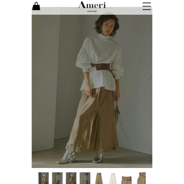 Ameri VINTAGE(アメリヴィンテージ)のAmeri vintage WORK LAYERED SKIRT レディースのスカート(ロングスカート)の商品写真