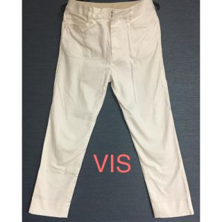 ヴィス(ViS)の【VIS】ホワイト ☆ストレッチクロップドパンツ ☆くるぶし丈(クロップドパンツ)